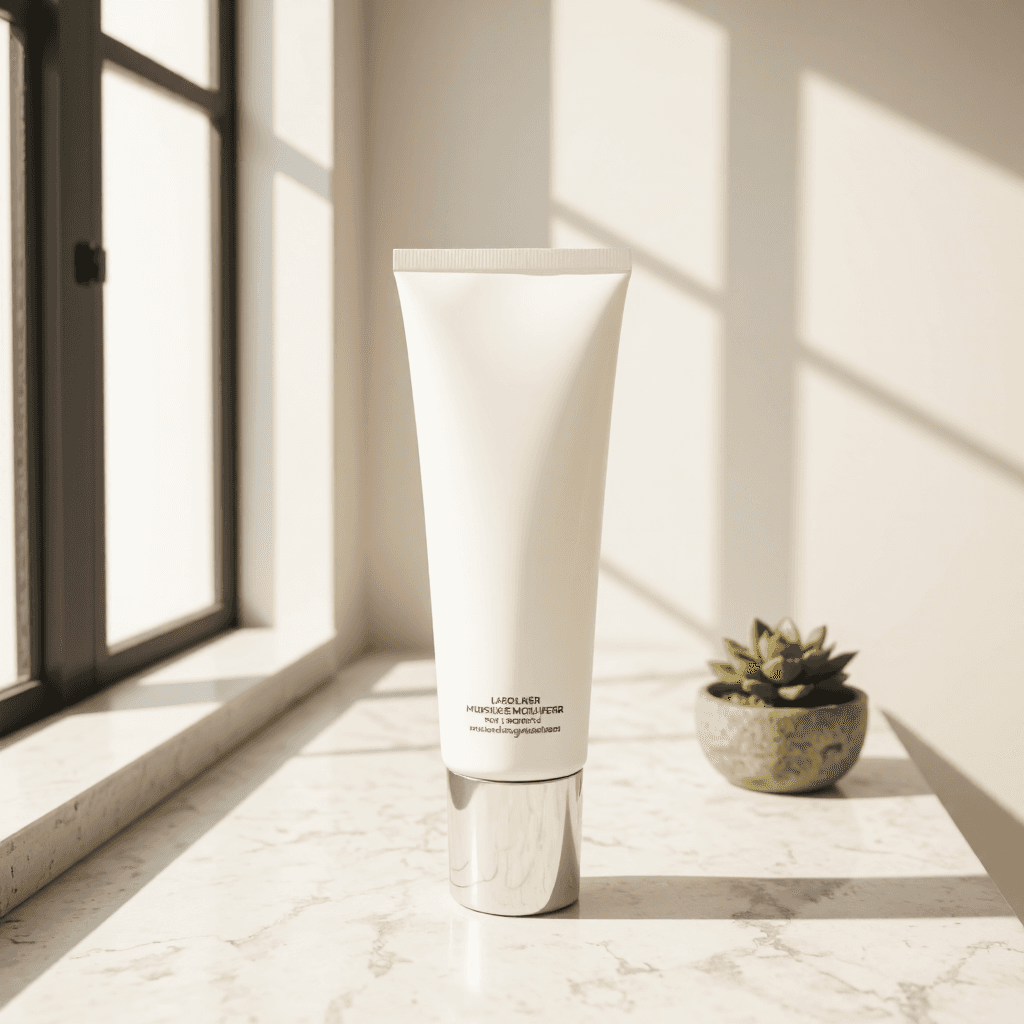 product photography of a tube of moisture cream for skin hydration