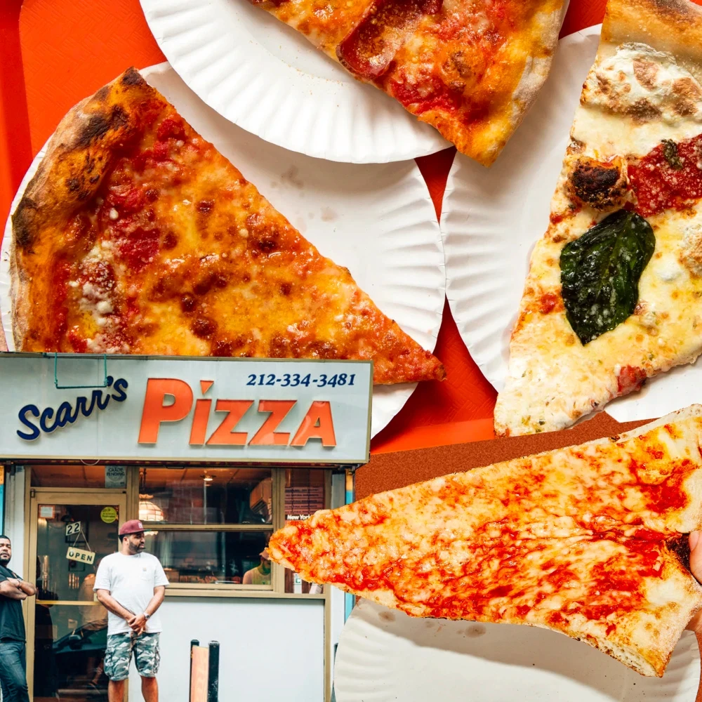 pizza and hand collage