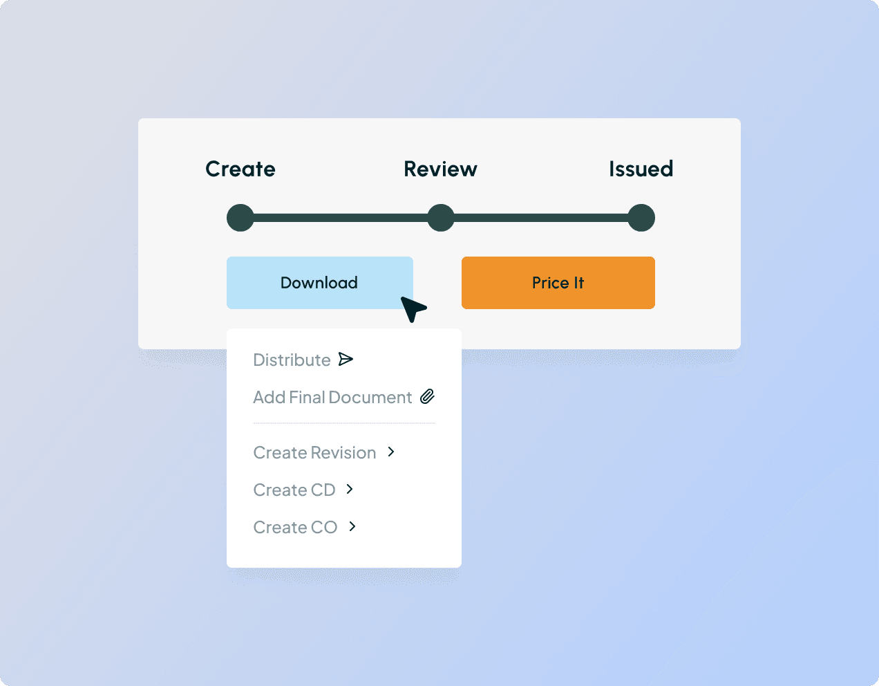 Using Part3 to track construction change order lifecycle in real-time with options to distribute, revise, or issue documents