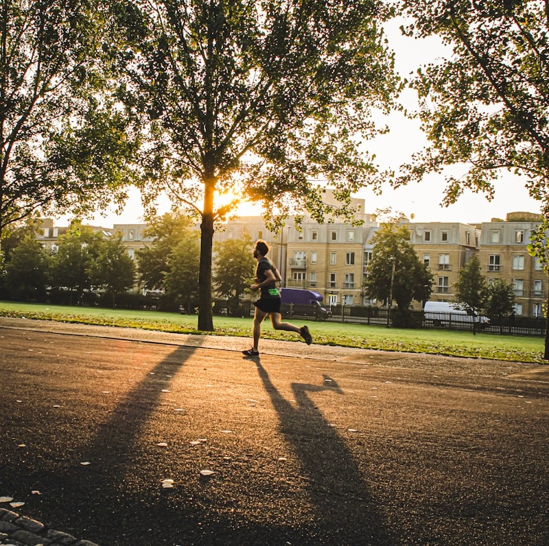 Runner in morning sun