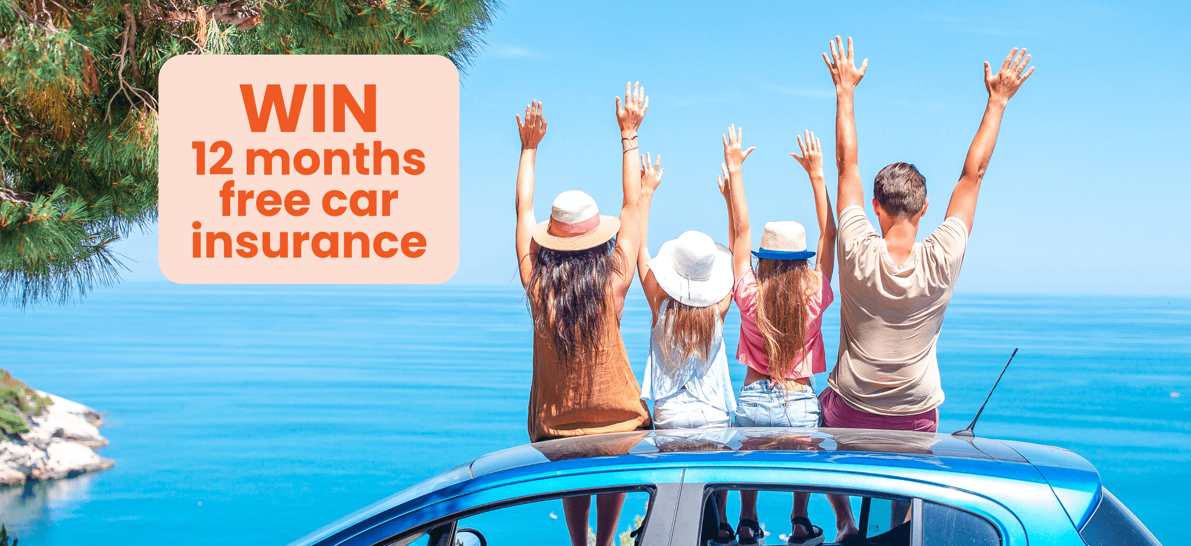 happy people on car celebrating