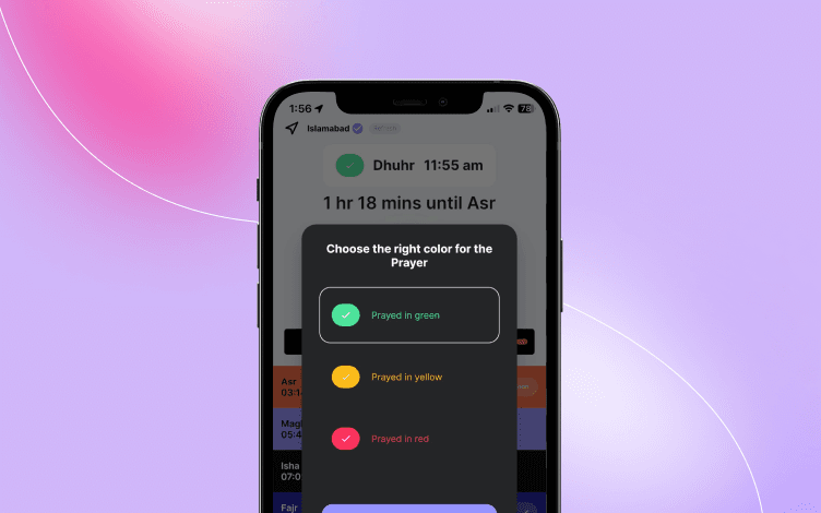 Prayerly app - dashboard