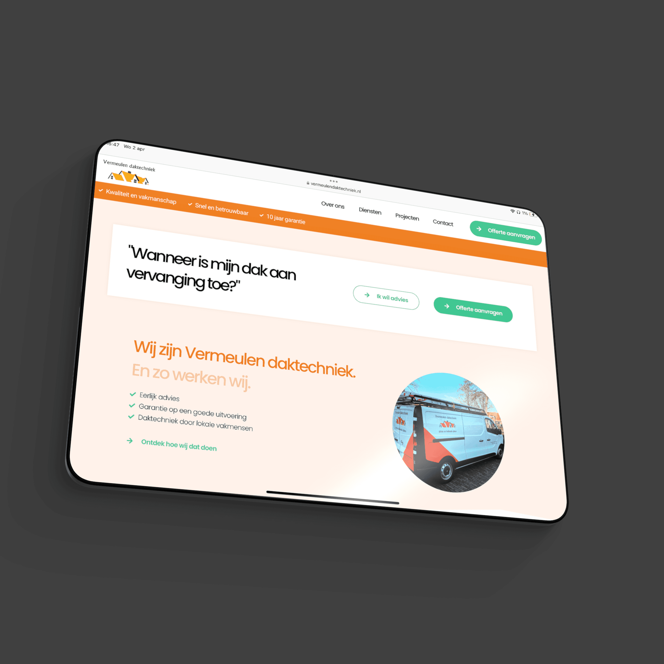 tablet website vermeulen daktechniek