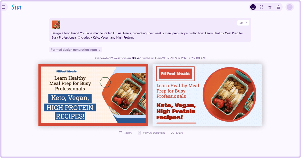 Sivi: Food banner generator