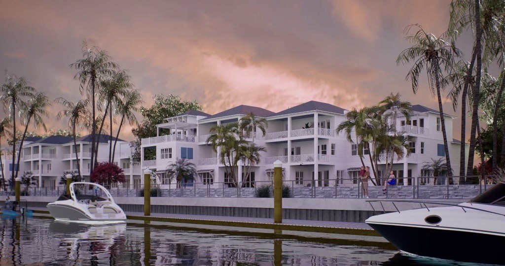 St. Augustine Shipyard modern building water in foreground