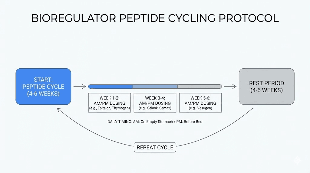 Bioregulator peptide cycling protocol timeline