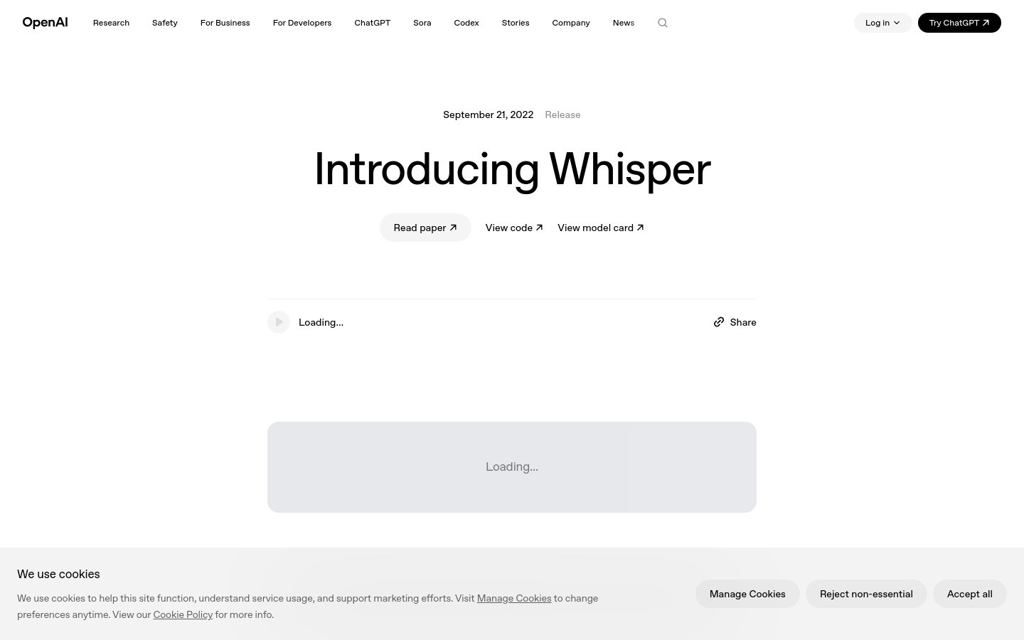 OpenAI Whisper open source speech recognition