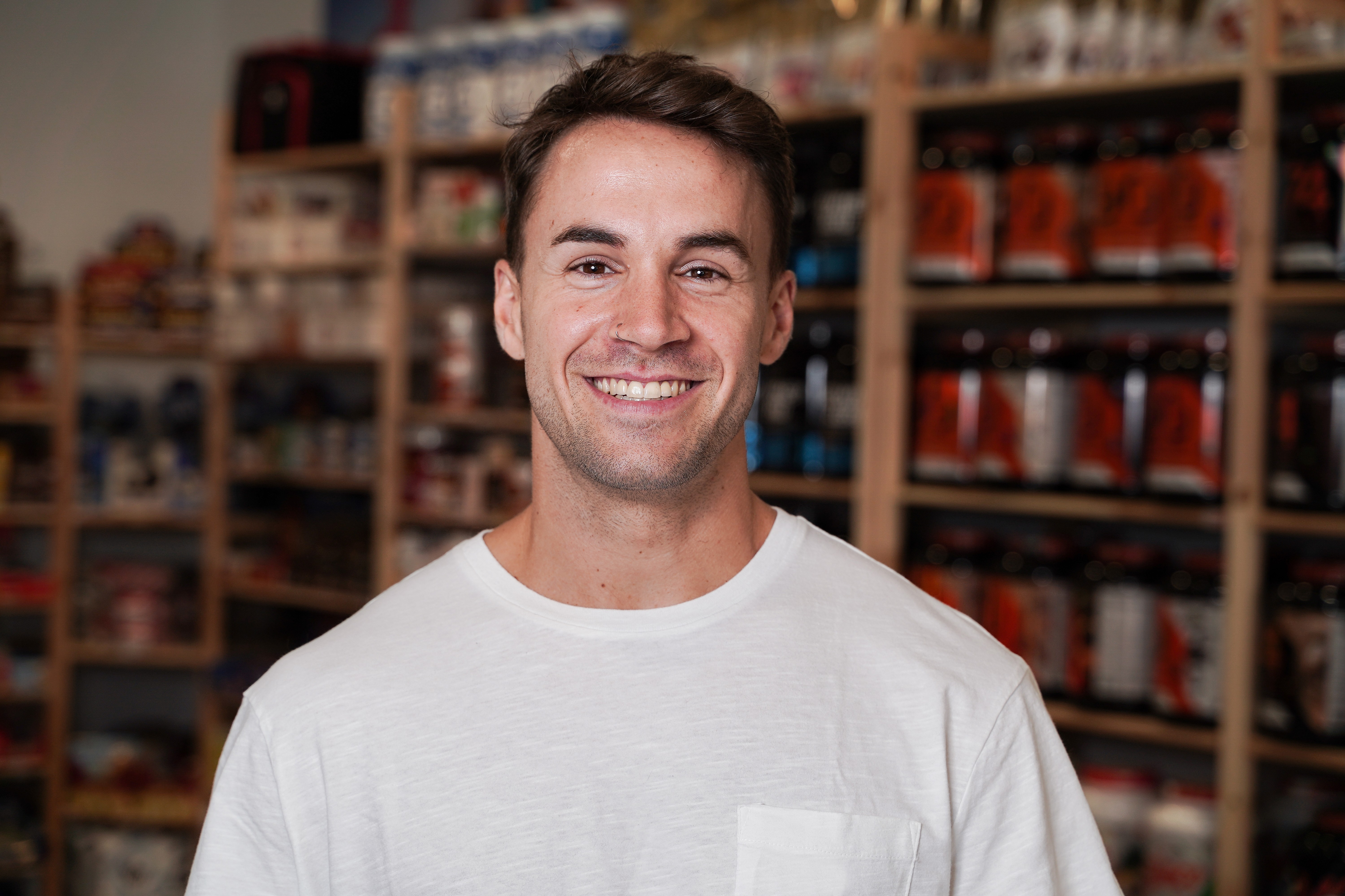 Male user smiling
