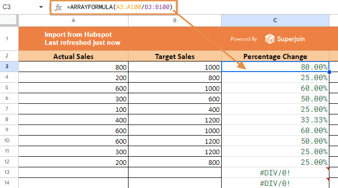 Applying Percentage to Large Data Sets