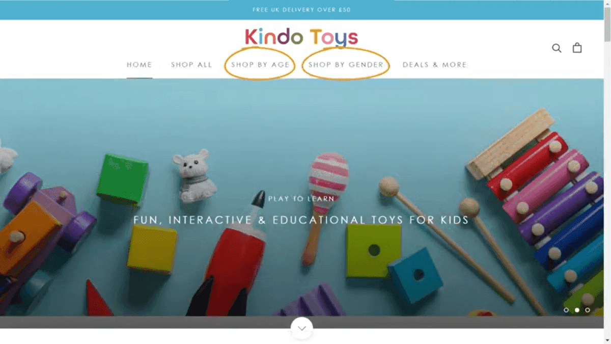 kindo toys top nav simplified
