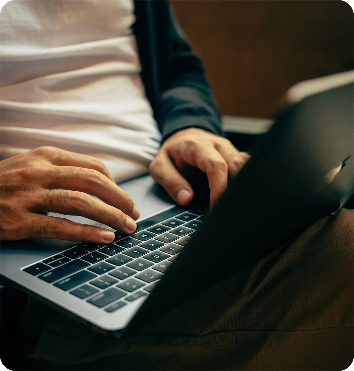 A blurry effect image of people walking through a room
