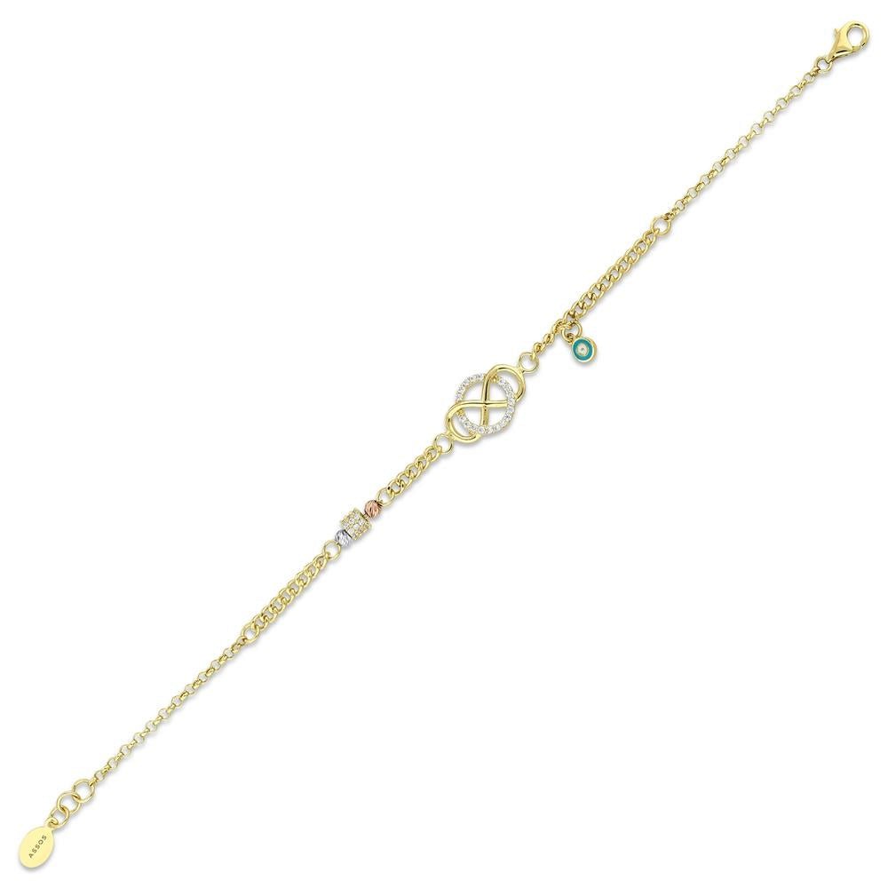 Assos Pırlanta 14 Ayar Altın Sonsuzluk Figürlü Şık Tasarım Bileklik