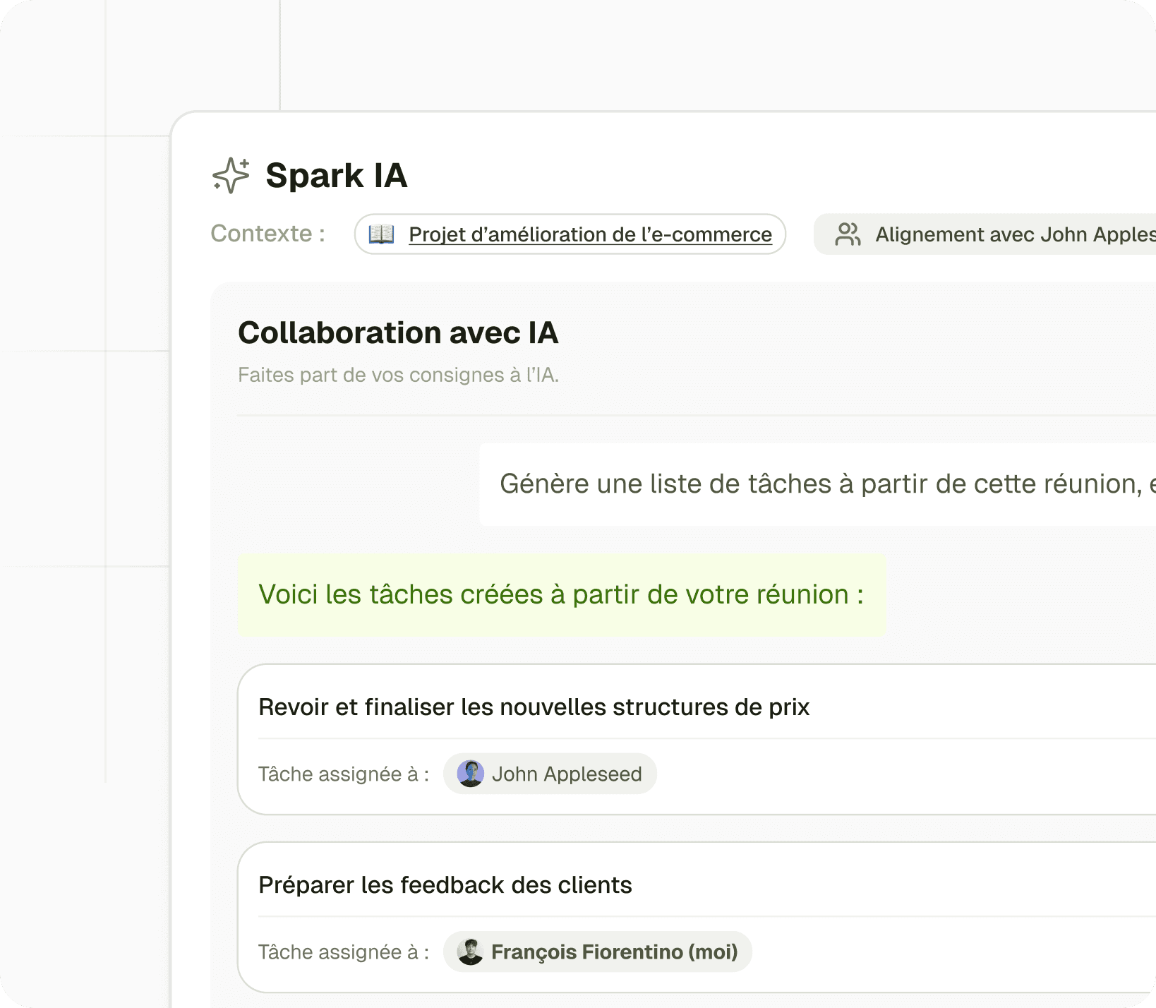 Vue de dashboard Google Meet.
