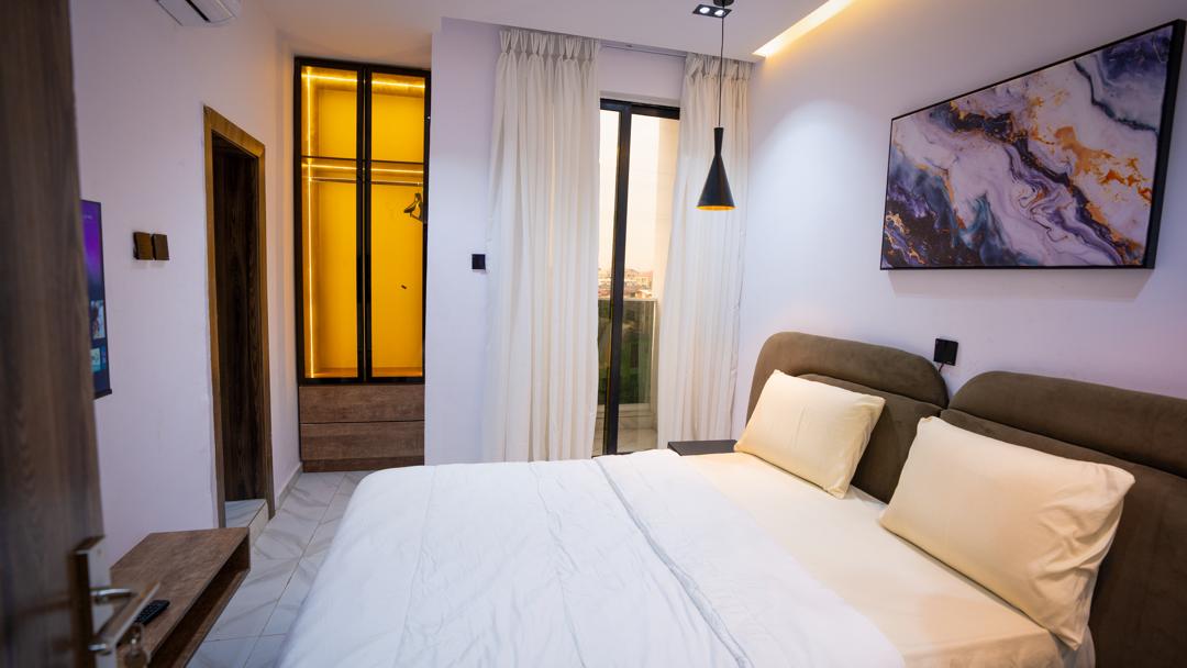 Comfortable sittting room at Urban Suites, two-bedroom serviced apartment in Surulere, Lagos