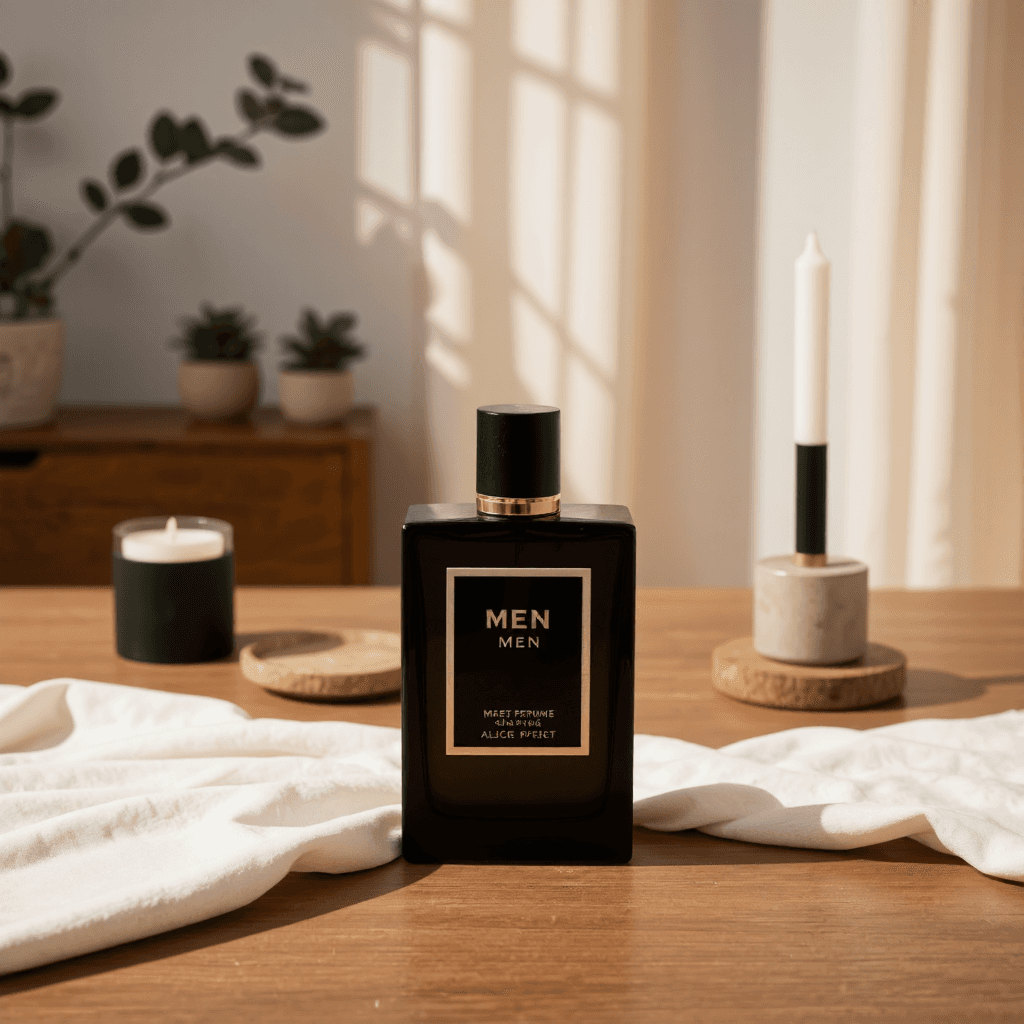 product photography of men's perfume