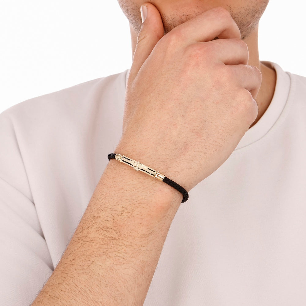 Assos Pırlanta 14 Ayar Altın Şık Tasarım Erkek Bileklik Modeli