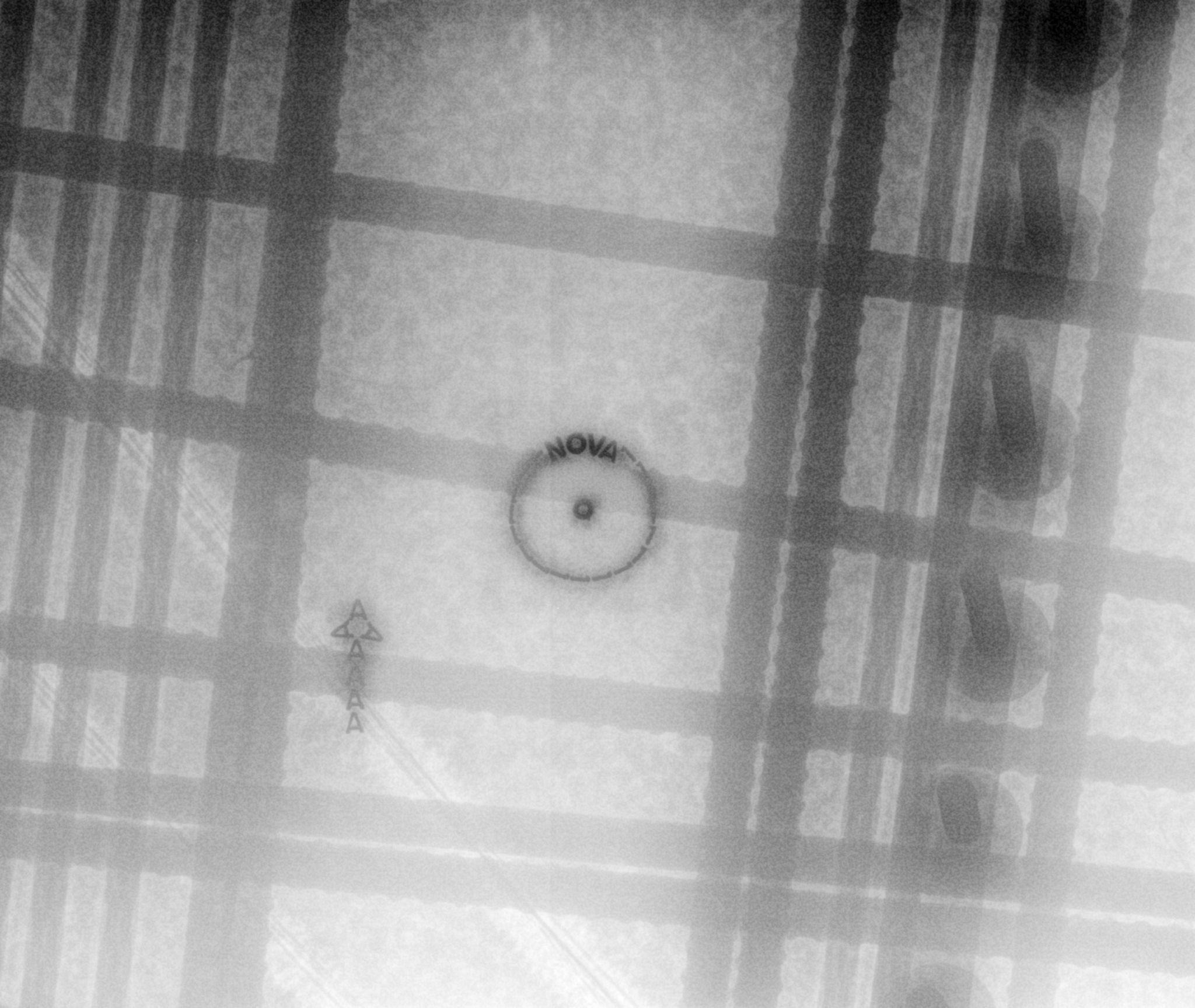 PT cable, rebars, Nelson studs and rebars pretty visible within the concrete with the Digital X-ray