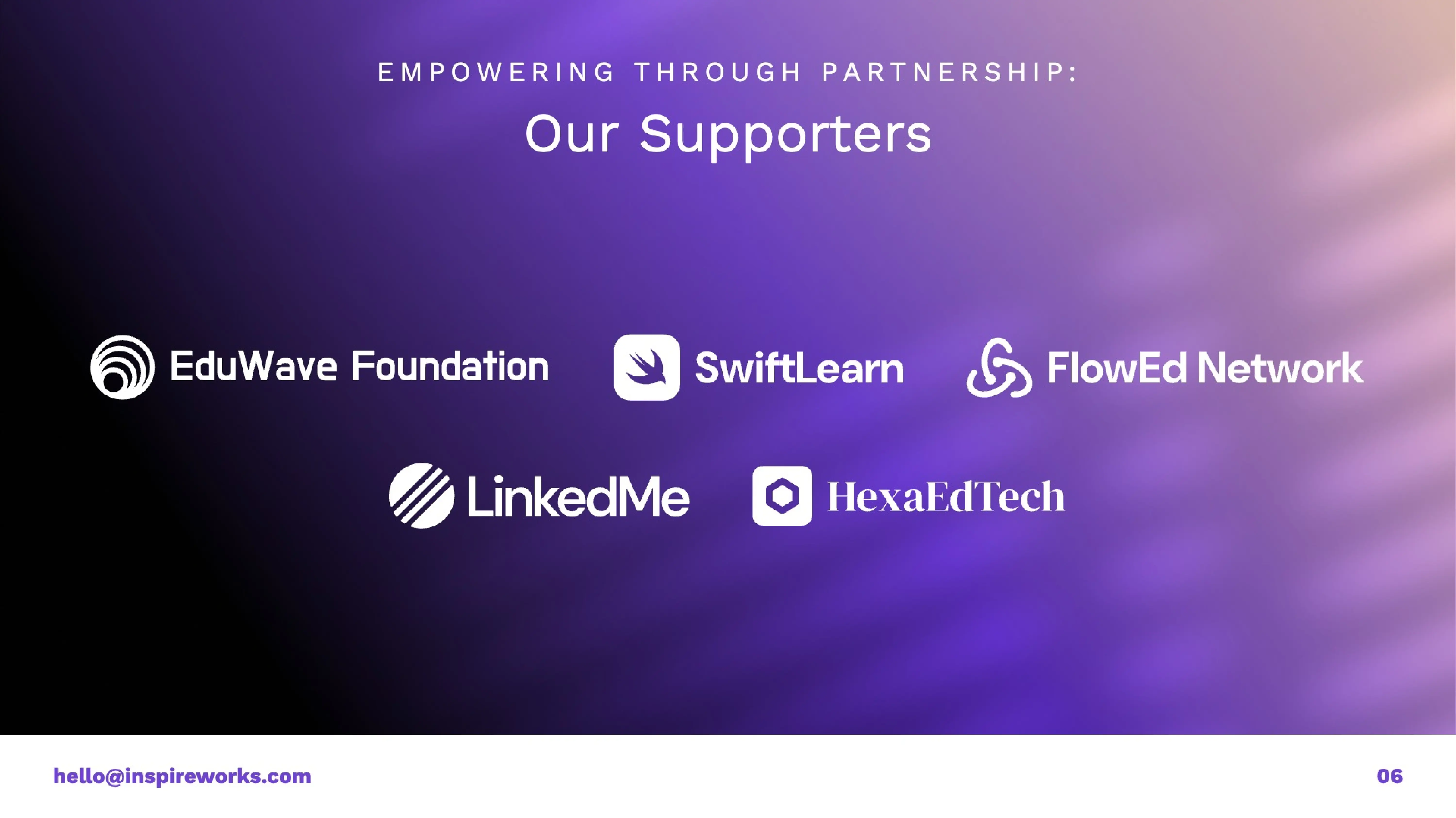 our supporters slide - educational project proposal template
