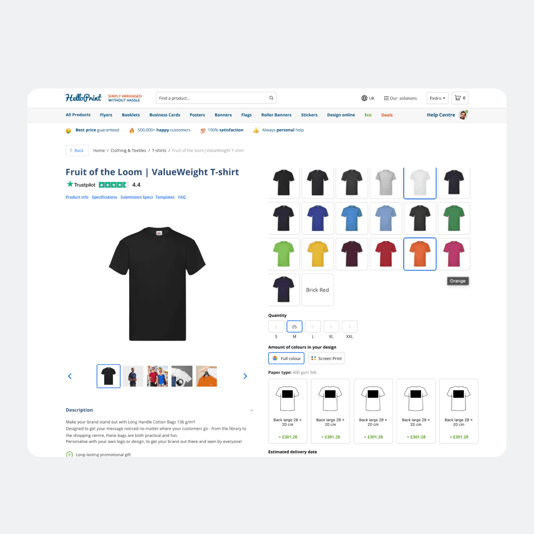 Colour selection redesign