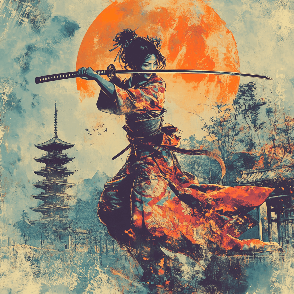 Elegant samuraï warriors