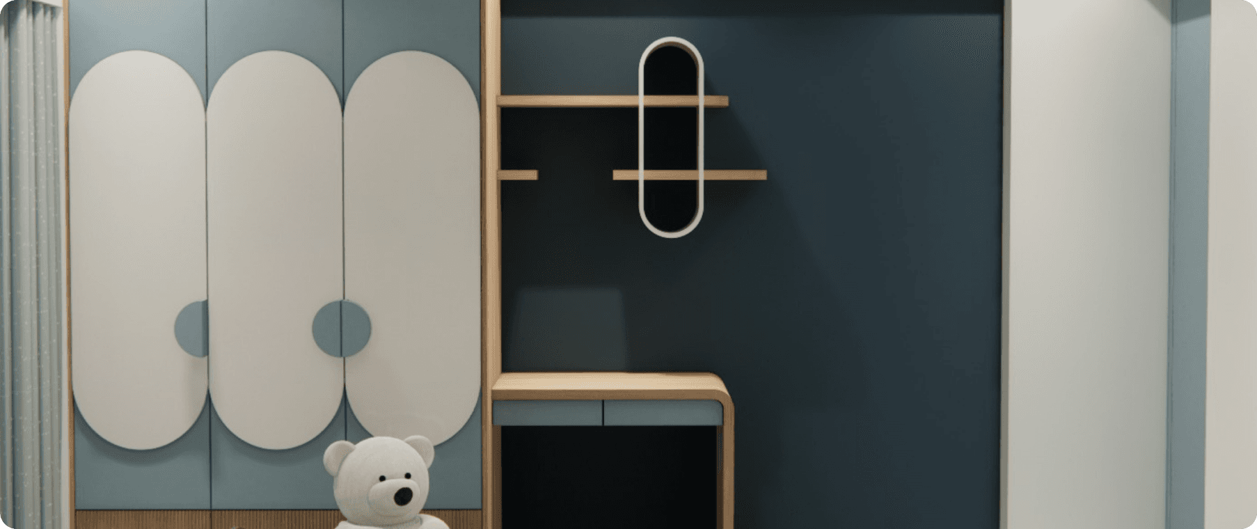 A 3 BHK Apartment design and visualization of a kids room of the project called bloom. 