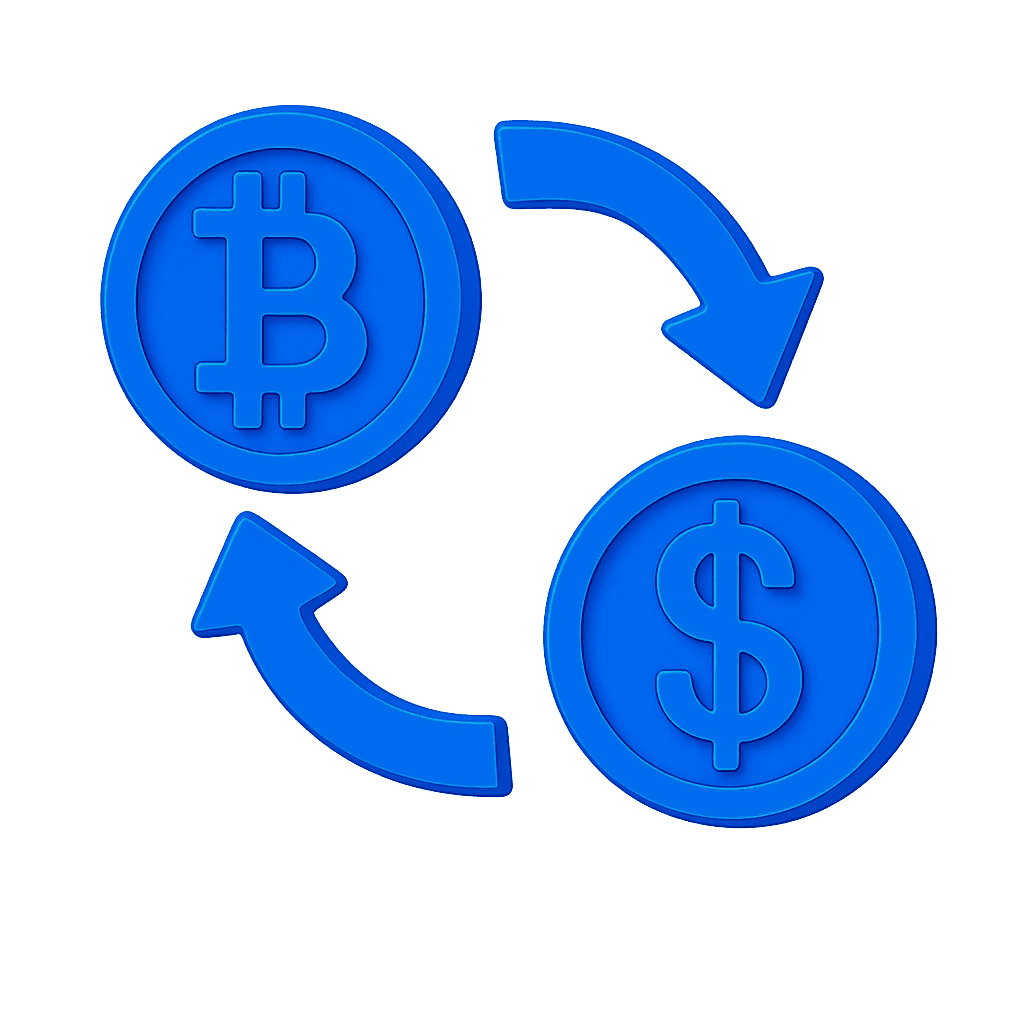 3D blue icon of a prohibition symbol on top of a stack of coins