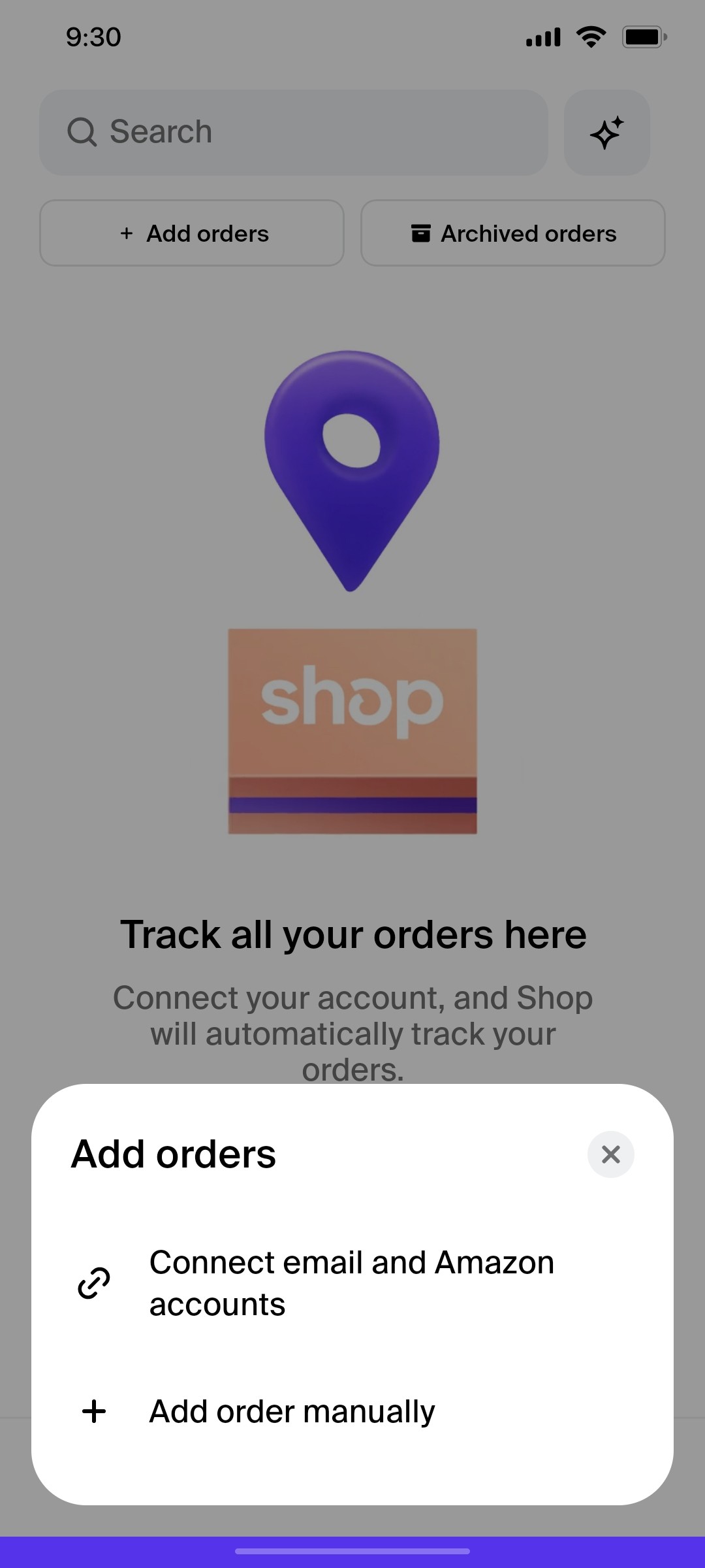 Shop App Add order Screen