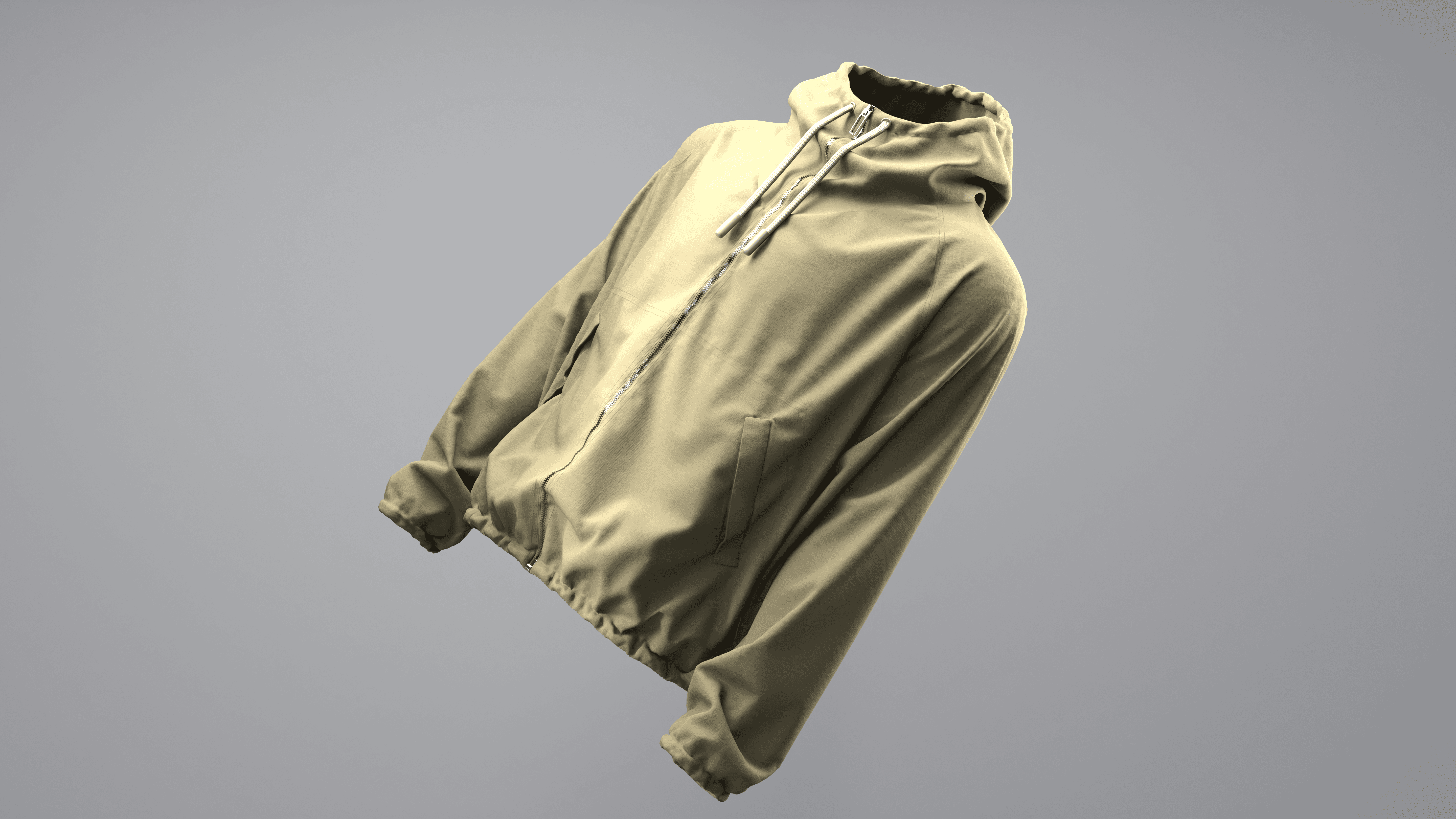 Woman in fluffy coat and red pants with tinsel