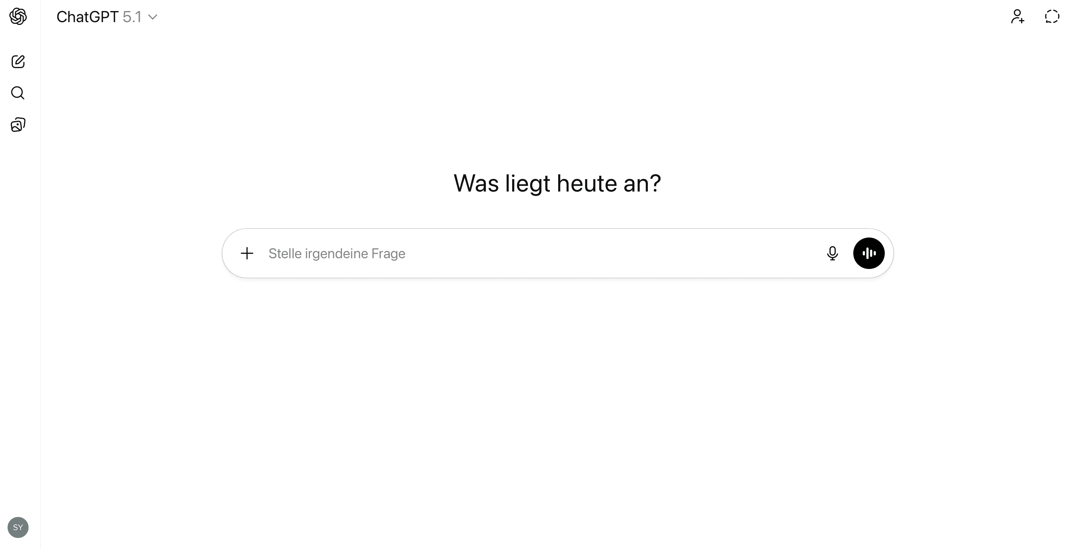 Nutzeroberfläche von ChatGPT