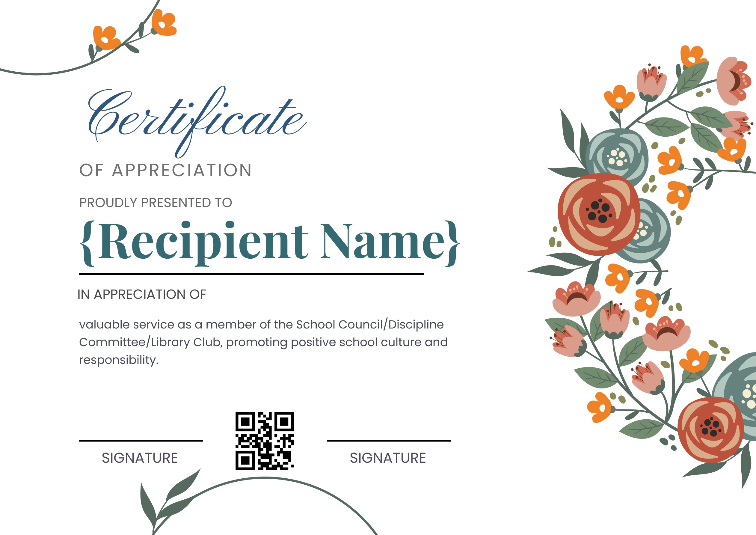 Wauld - Balanced and formal certificate of appreciation template