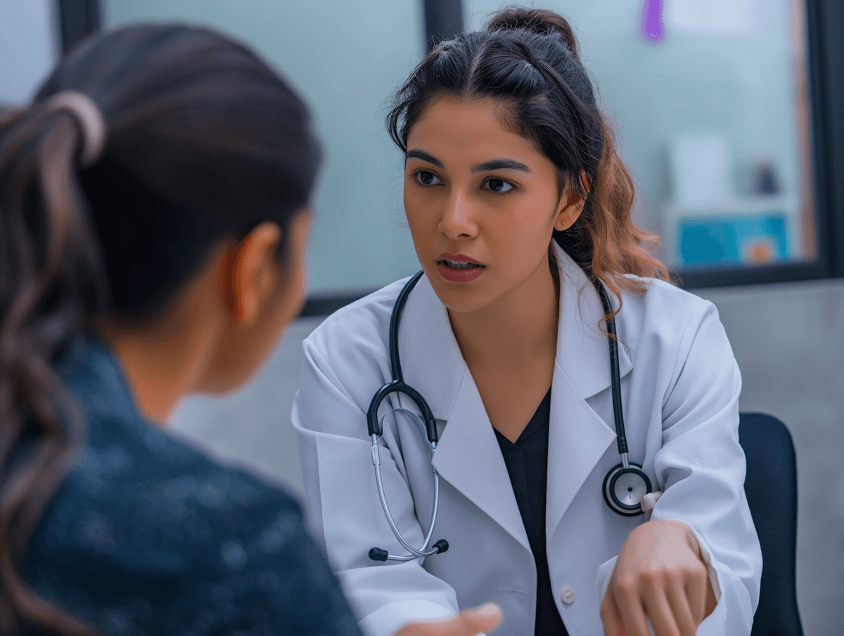 Doctor reviewing diagnostic findings with patient