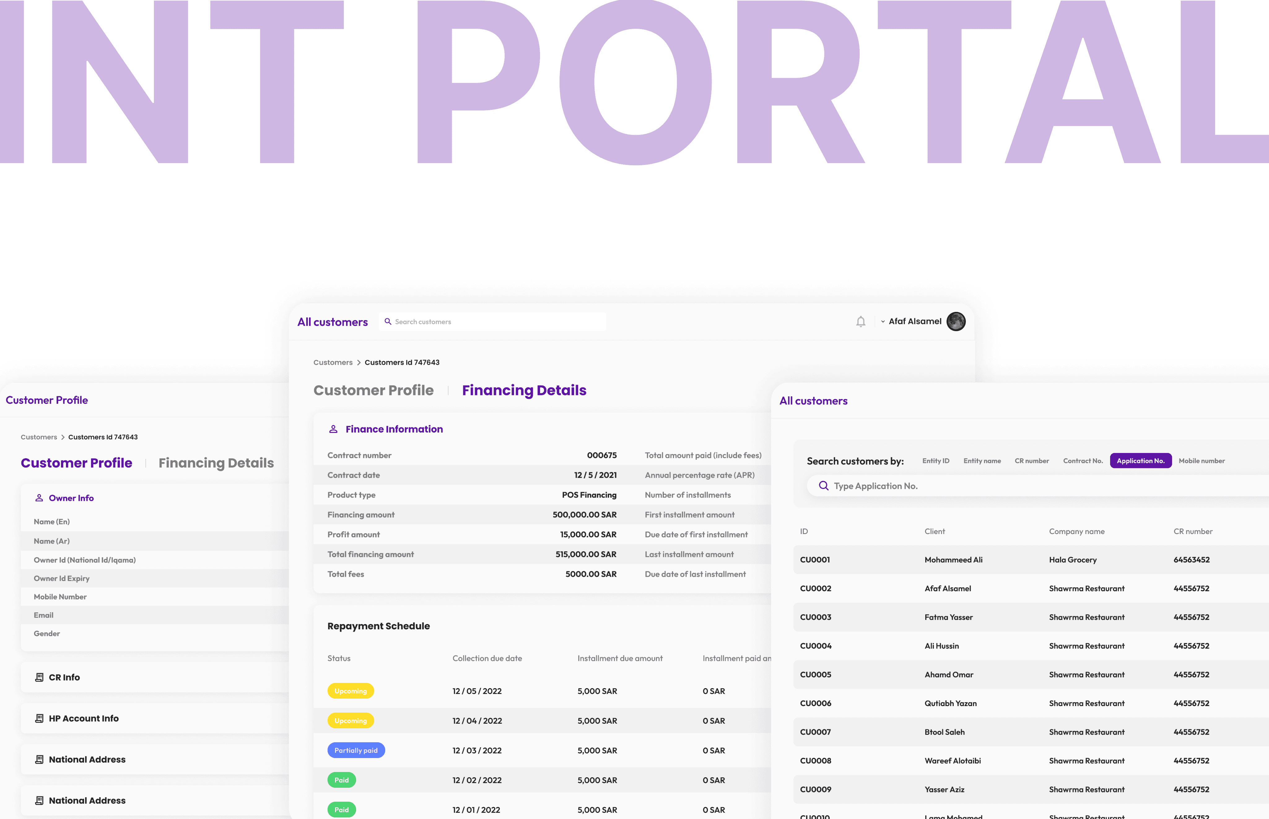 Internal Portal - Hala Financing