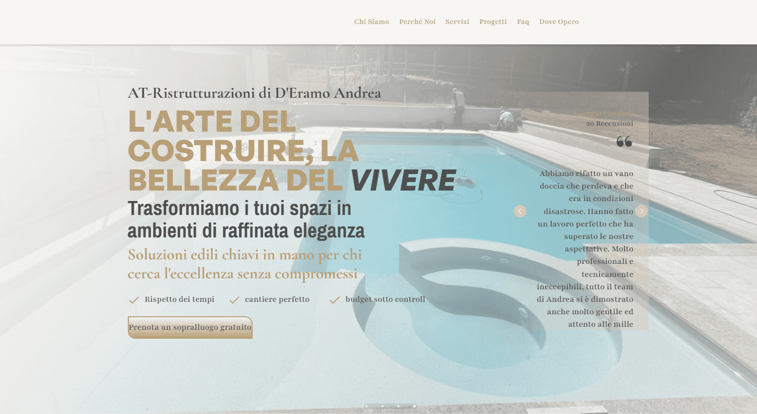 screen di sito fatto per at ristrutturazioni a marino da green code agenzy