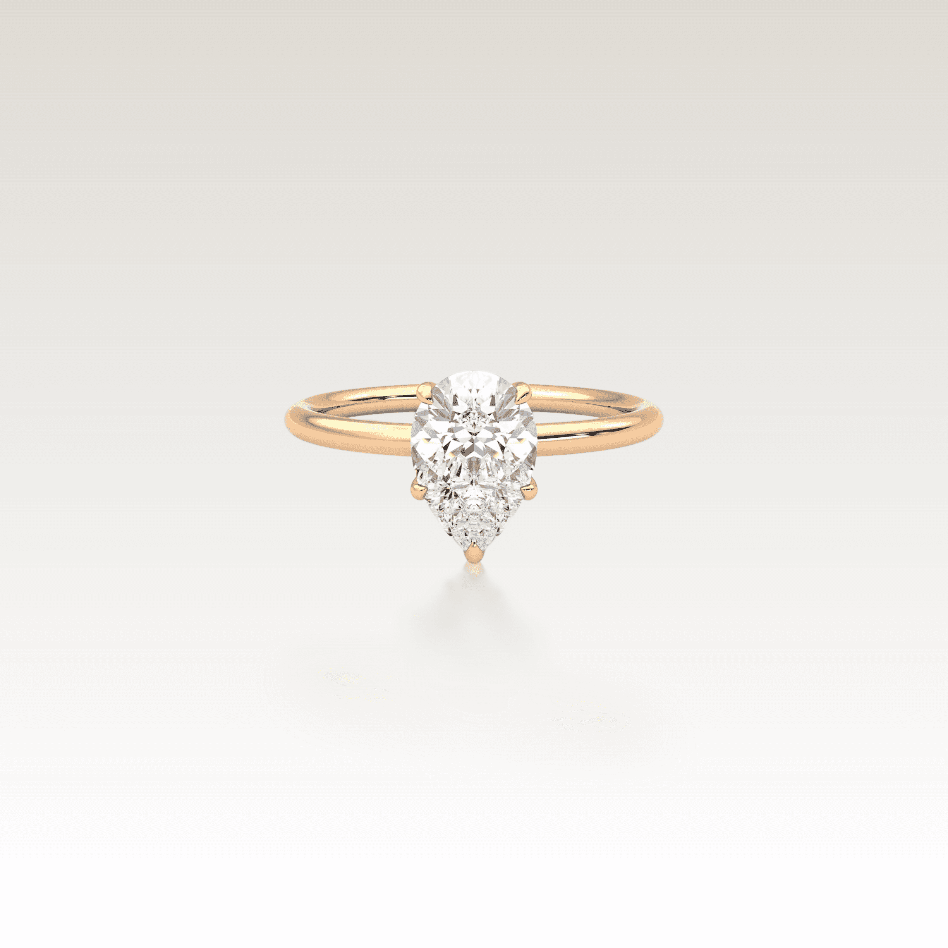Solitaire Pear Love Knot Diamond Ring image 0