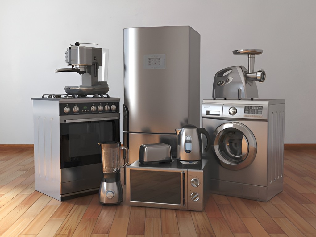 silver kitchen appliances