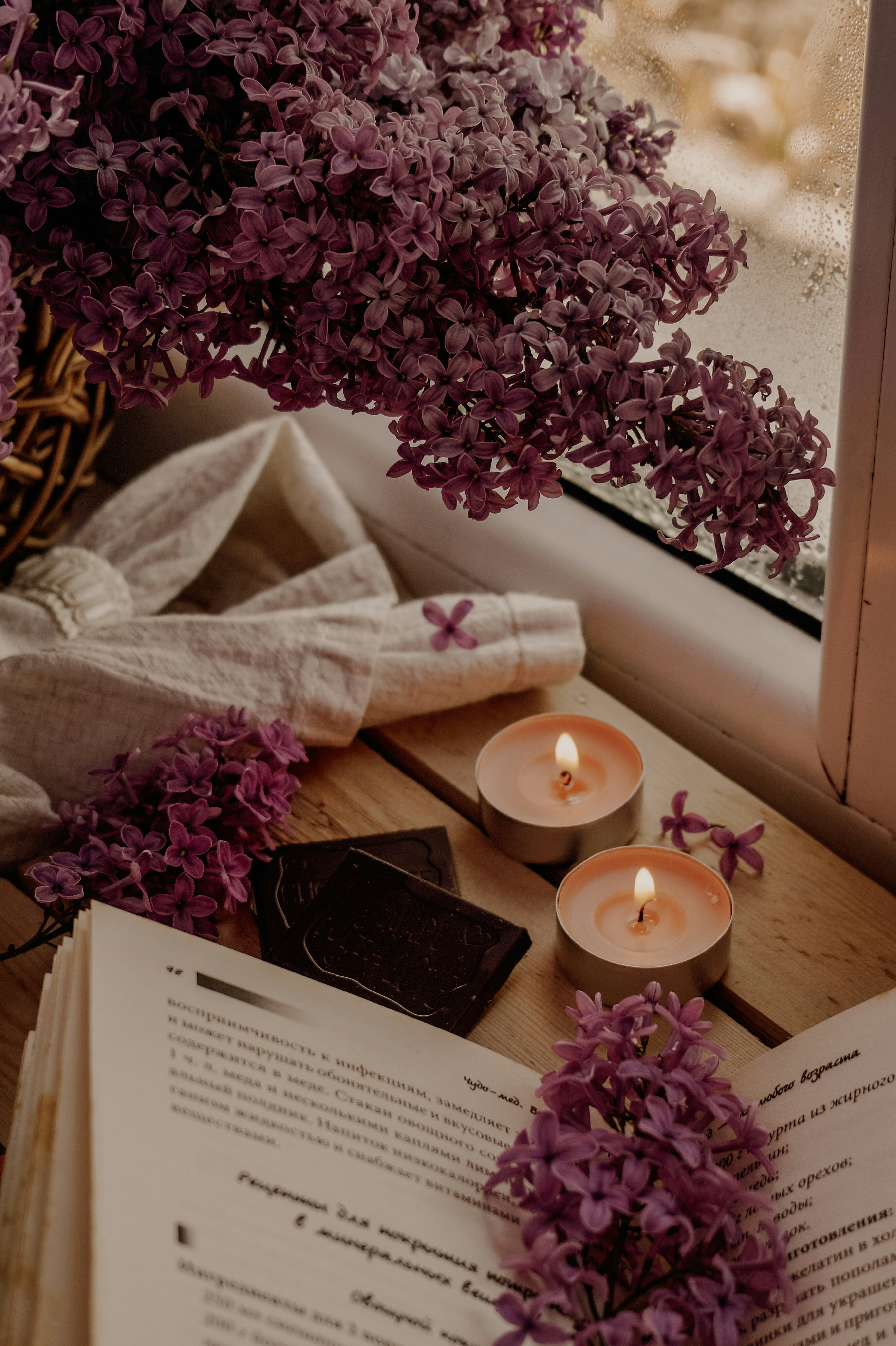 lighting candle with a procedure book