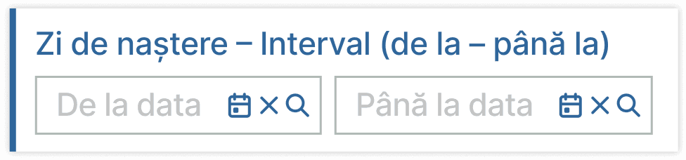 Filtru pentru zilele de naștere ale pacienților