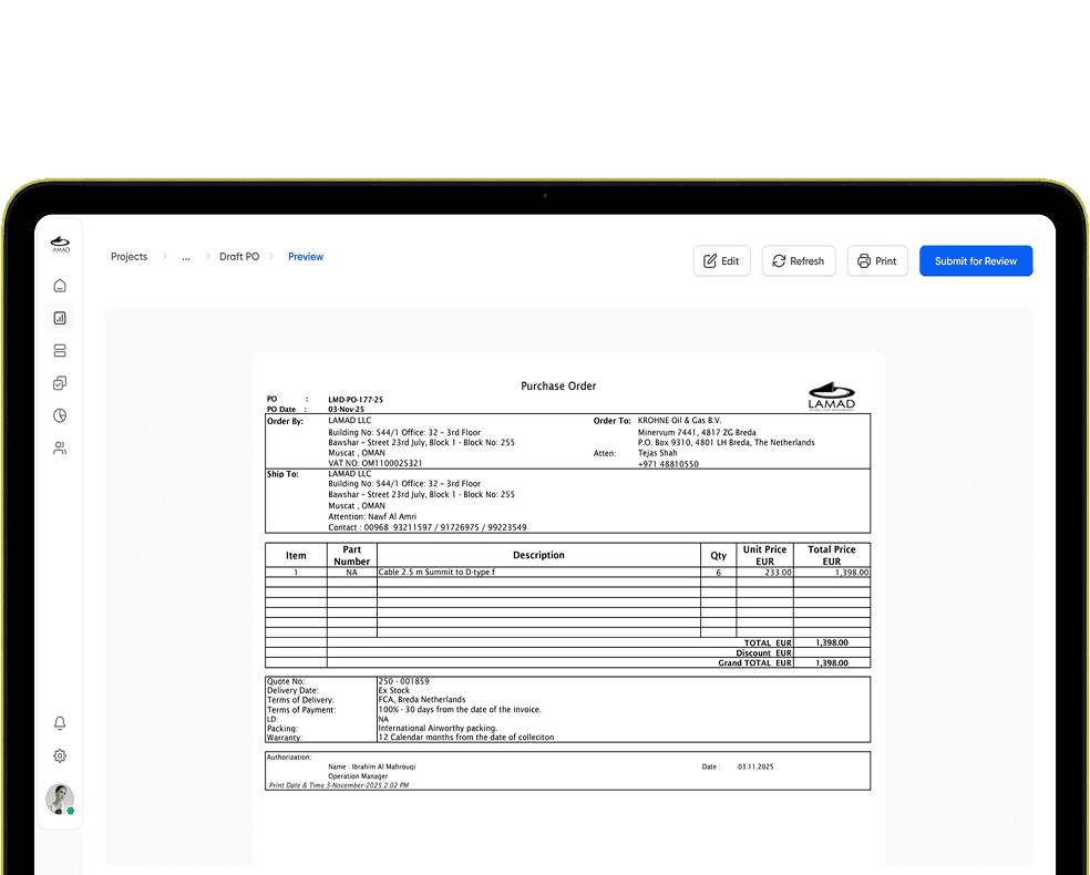 PO draft — preview