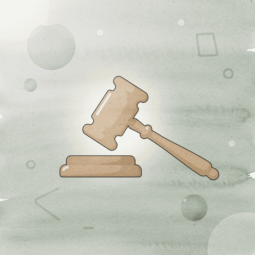 Gavel icon representing IRS tax authority over settlements