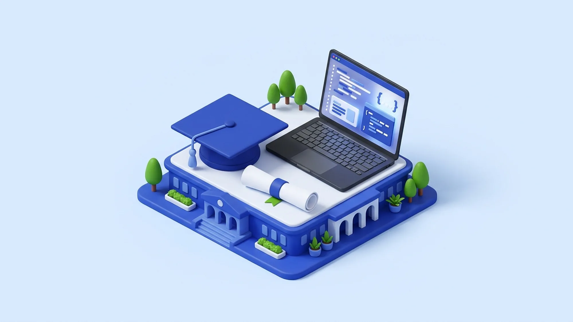 Illustration 3D des écoles d'ingénieurs marocaines reconnues en France (ENSIAS, INPT, EMI)