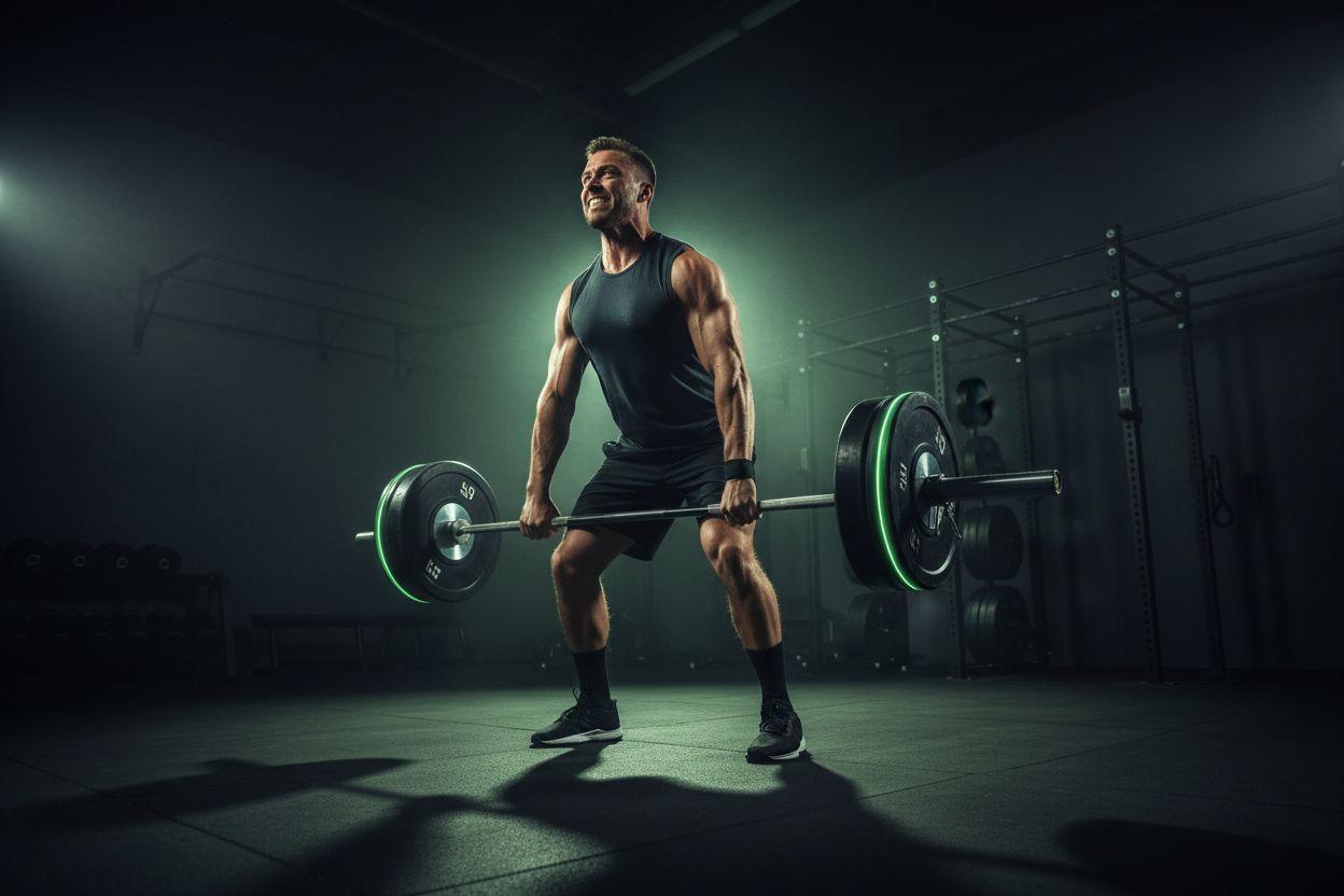Athlete doing a hang clean