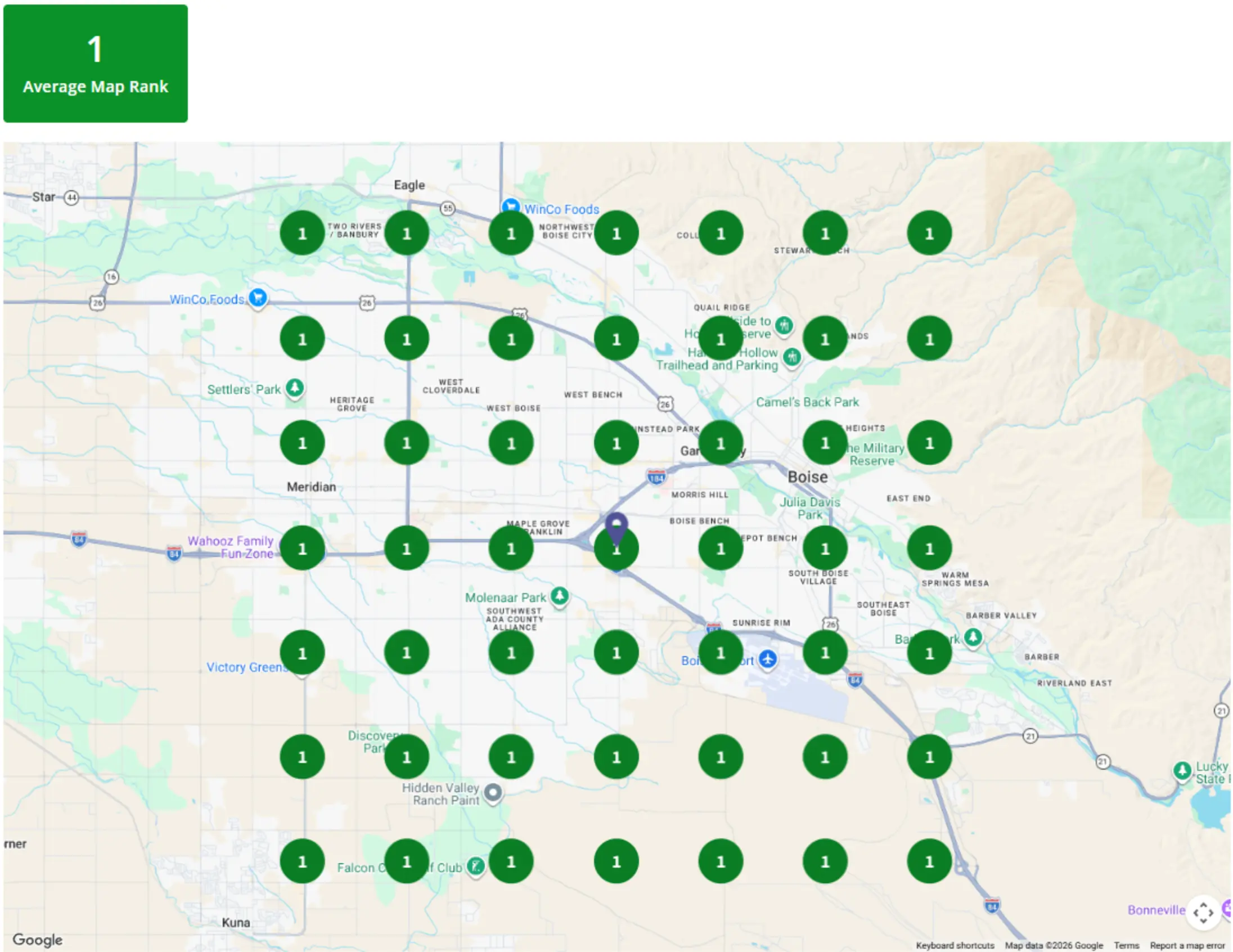 Brightlocal grid scan for architectural designer in boise