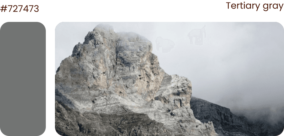 Color palette for components used in Telespor redesign (gray for stone)