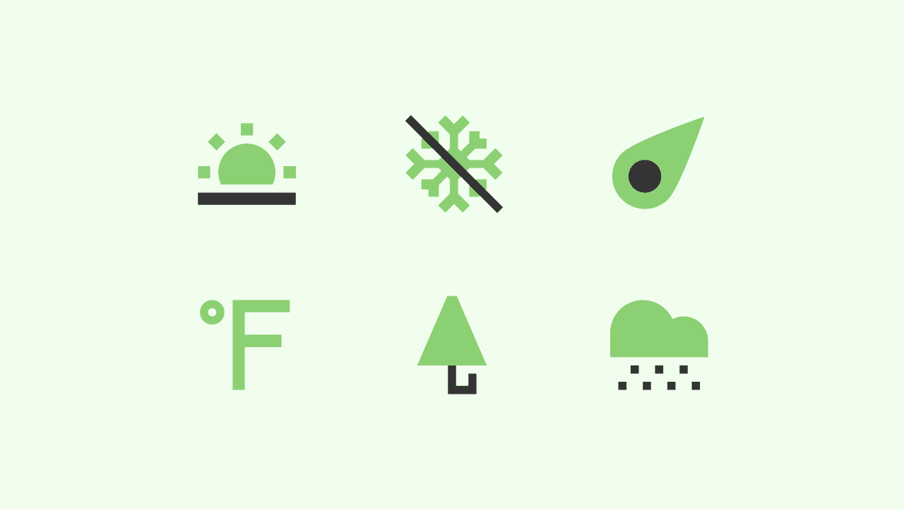 Sharp Flat Weather Icon Set