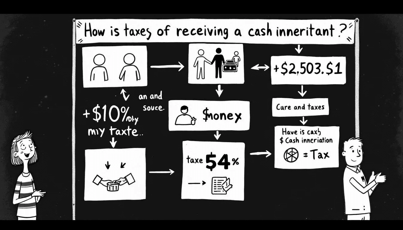 A graphic explaining tax implications of receiving a cash inheritance.