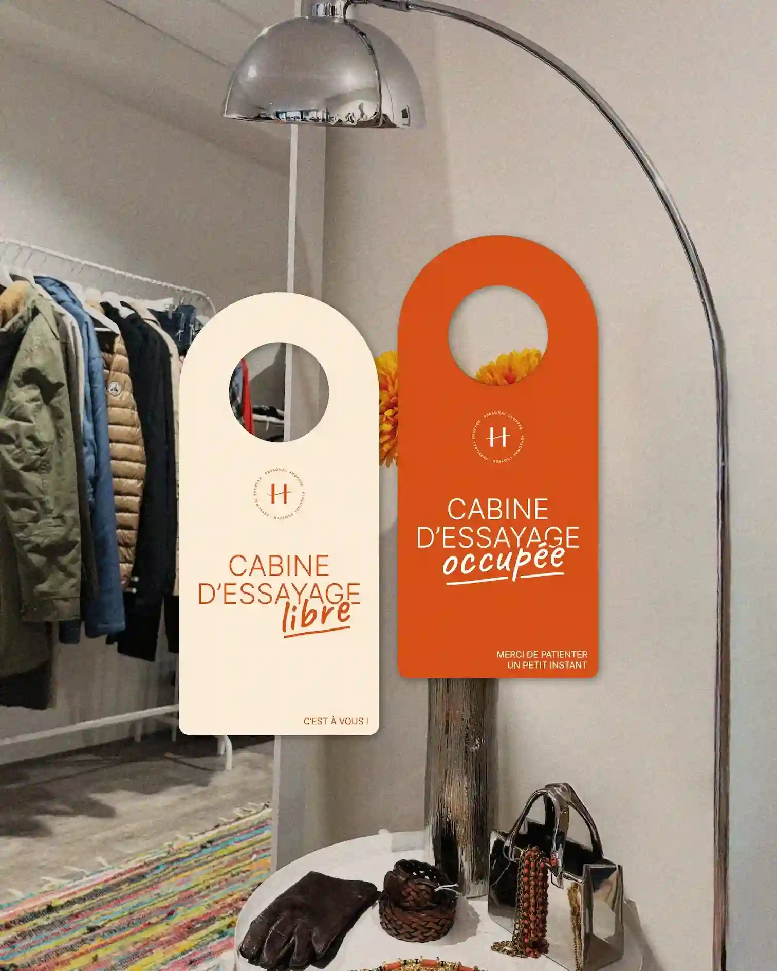 Marque porte pour cabine d'essayage 