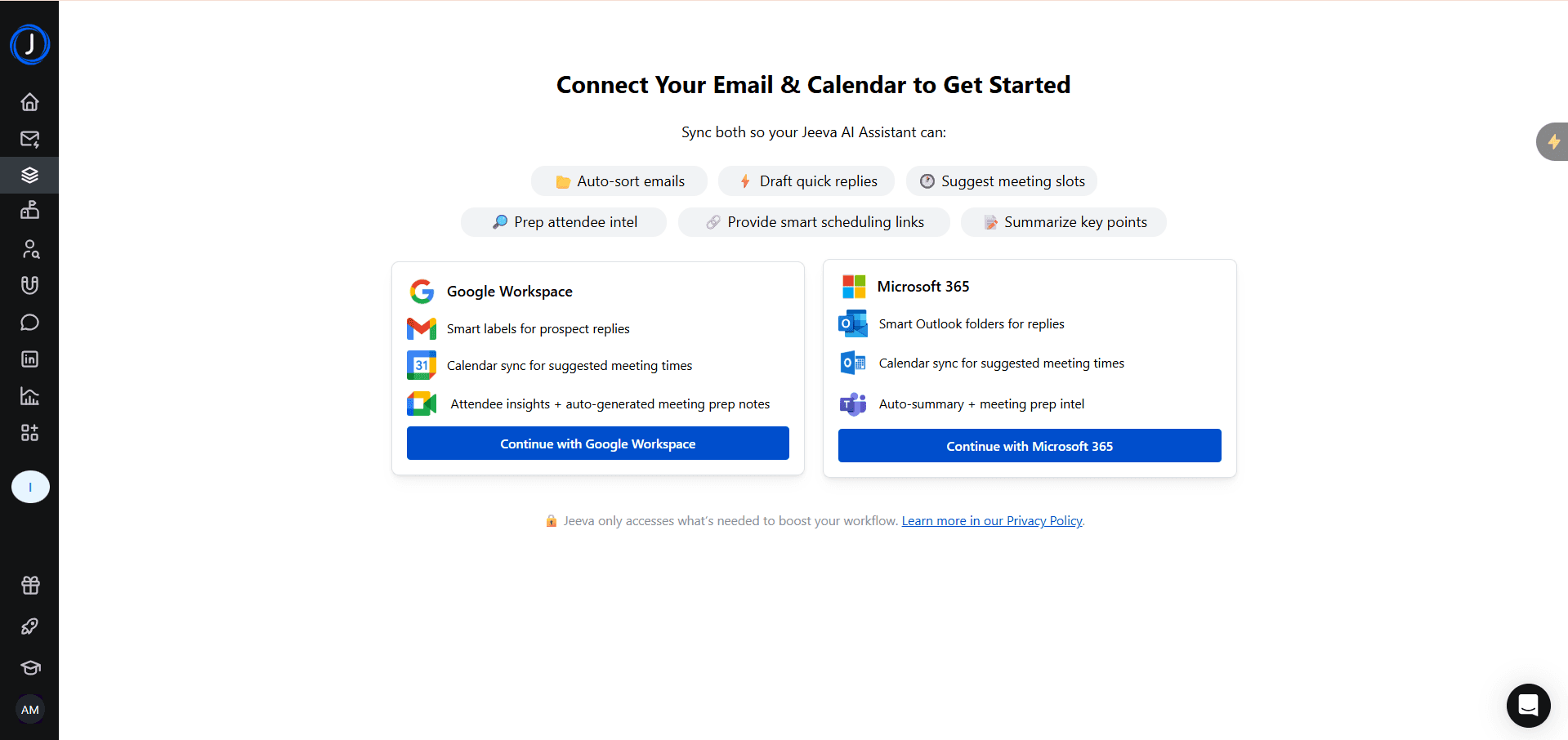 Connect Your Calendar-Jeeva AI