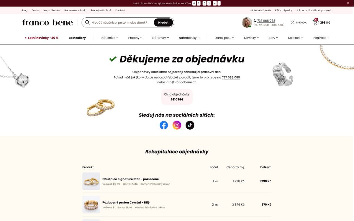 Potvrzení: návrh obrazovky e-shopu