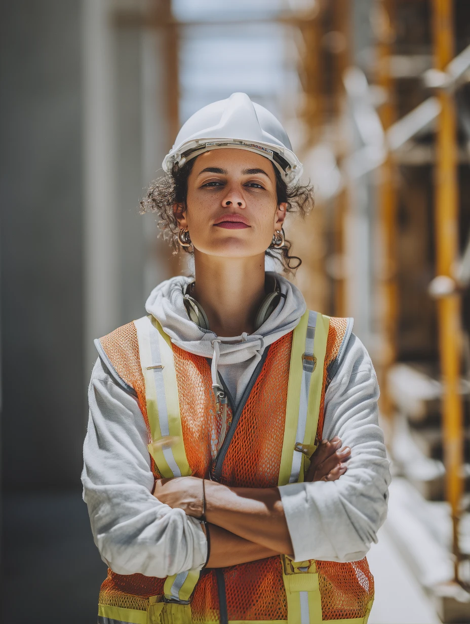 Woman on construction site