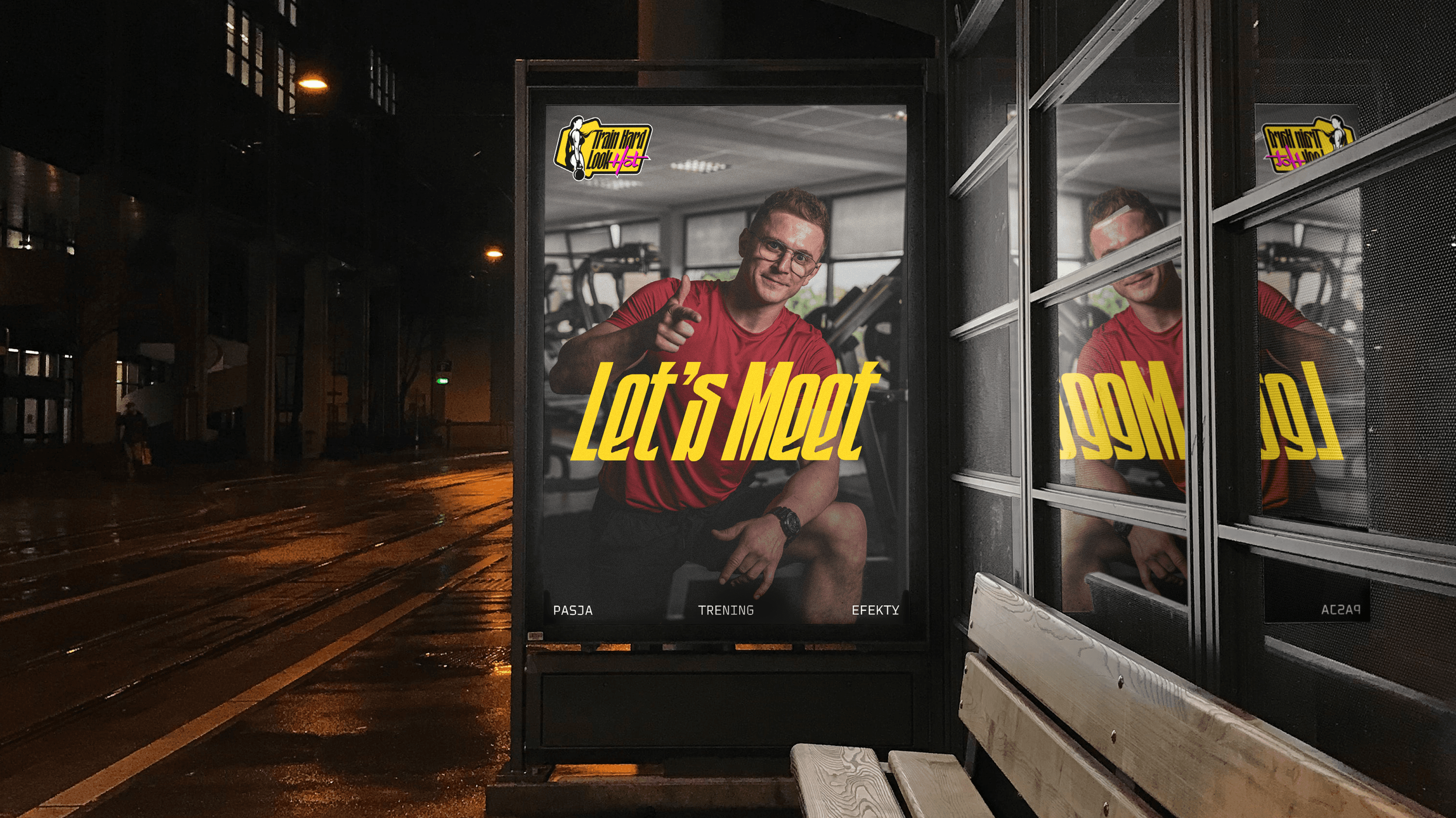 Poster mockup at street